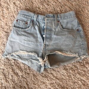 Levi's Sky Blue Denim Cutoff Shorts
